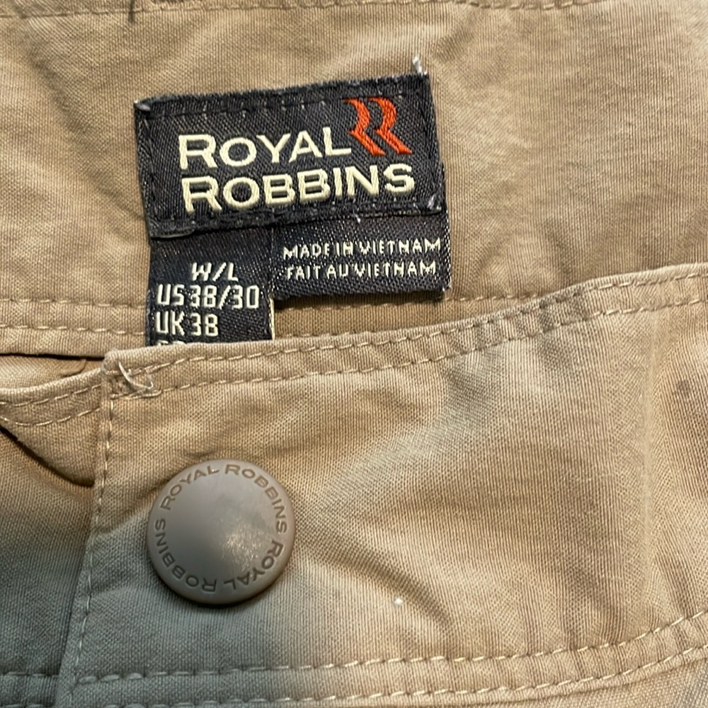 Royal Robbin’s khaki nylon pants.